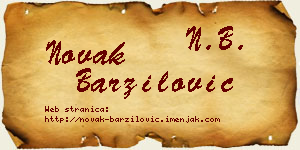 Novak Barzilović vizit kartica